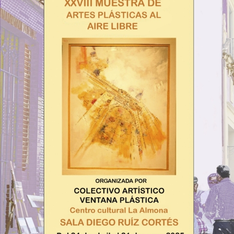 cartel exposición ventana plástica