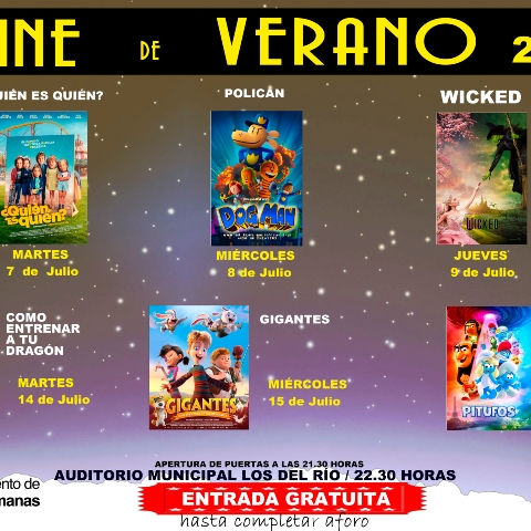 cartelón CINE DE VERANO 2026