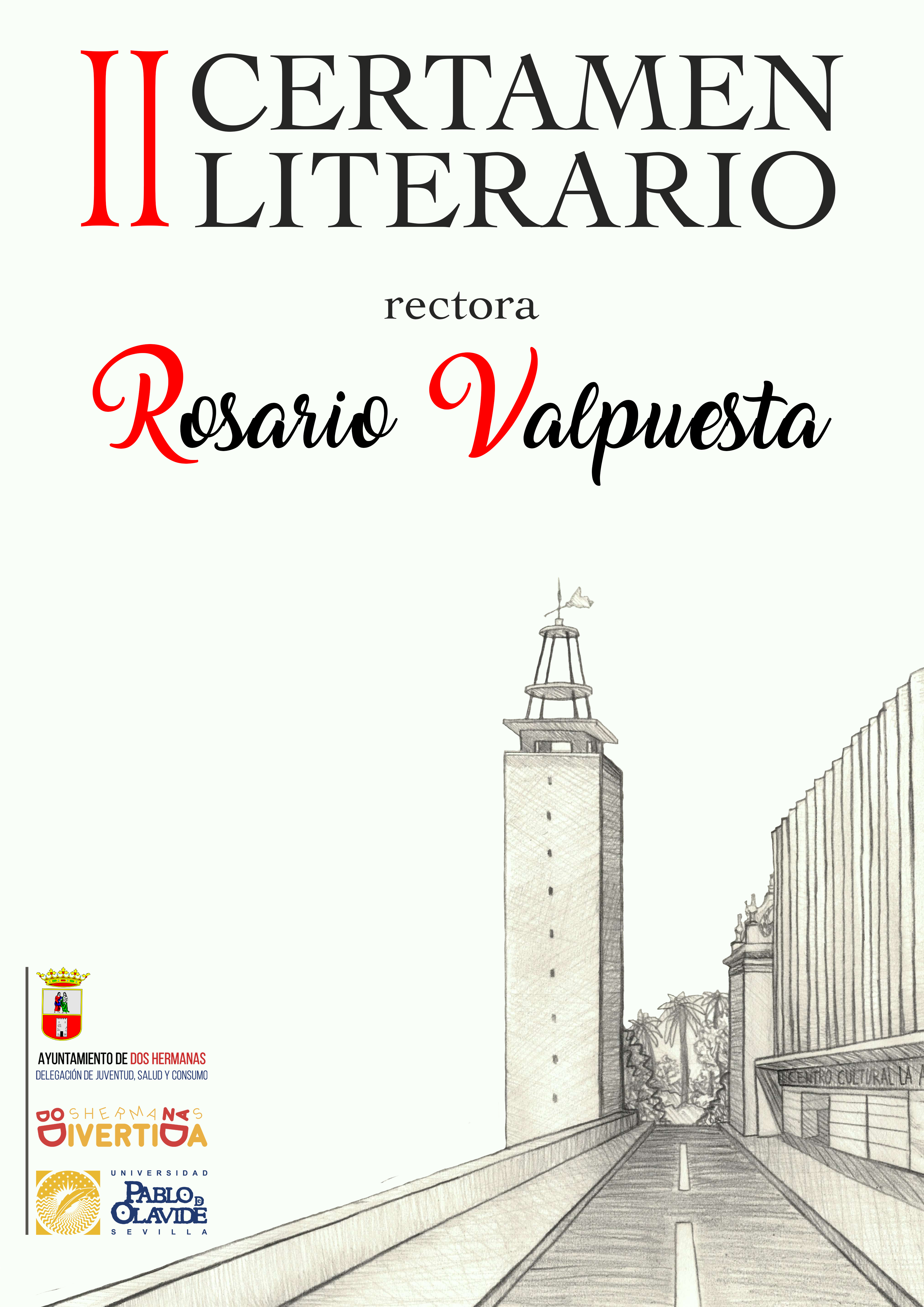 Cartel II Certamen Literario Rectora Rosario Valpuesta