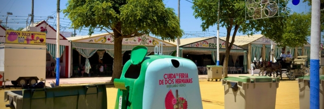 Imagen contenedor reciclaje vidrio feria 2025
